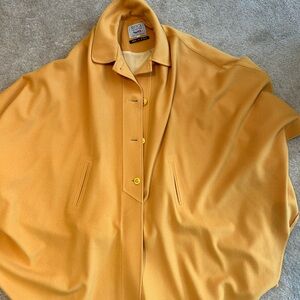 Vintage yellow Wool poncho